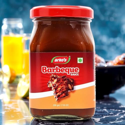 Image of ARKOS | Homemade Barbeque Sauce 200gm | 100% Natural Ingredients | No Artificial Flavours & Color | Butter, Garlic, Sugar, Mustard, Date | Deep Hickory Notes | Use it as a Smoky slow-cook Marinade or Dipping Sauce
