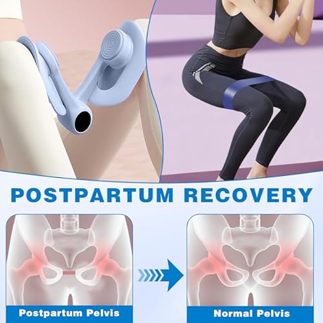 Inner Thigh Exerciser for Women, Thigh Trainer Hip Trainer Kegel Exerciser Workout Equipment, Pelvic Floor Muscle Master with Resistance Band, Anti-Slip & 360¡ã Rotation Thigh Exercise for Home Gym