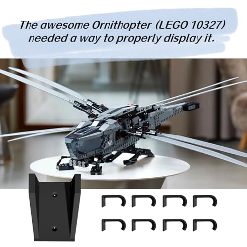 Image of TEYOUYI Wall Mount for Lego Icons Dune Atreides Royal Ornithopter 10327, 8 Wing Clips for 10327 Dune Ornithopter Black