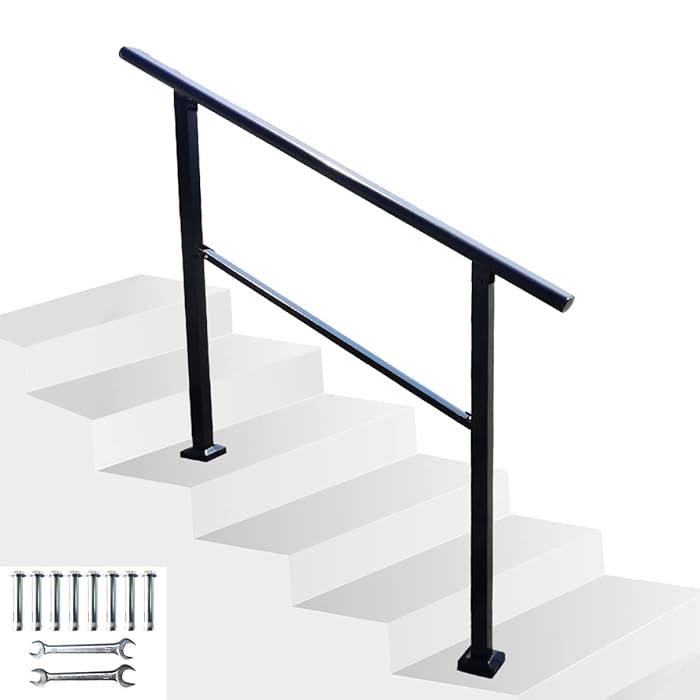 Buy Adjustable Stair Railing Kit handrails for Outdoor Steps,Metal