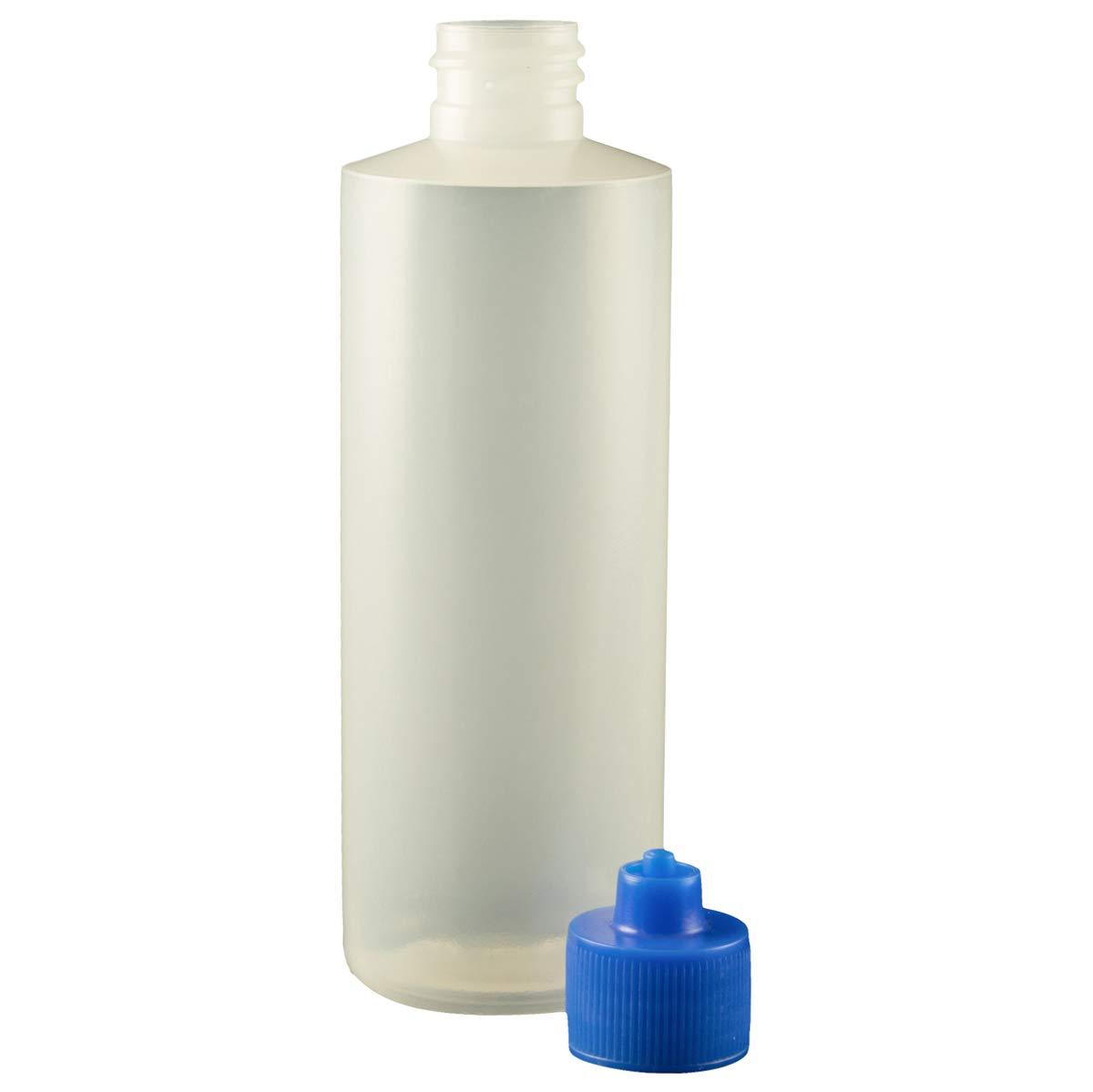 Jensen Global JG4.0BC-B Blue 4 oz Cylinder Bottle & Cap Kit Bag of 10