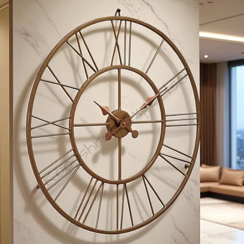Image of Vintage Handicraft Iron Decorative Art Ware /Handcrafted Decorative Wall Art Clock /VC-9178-24