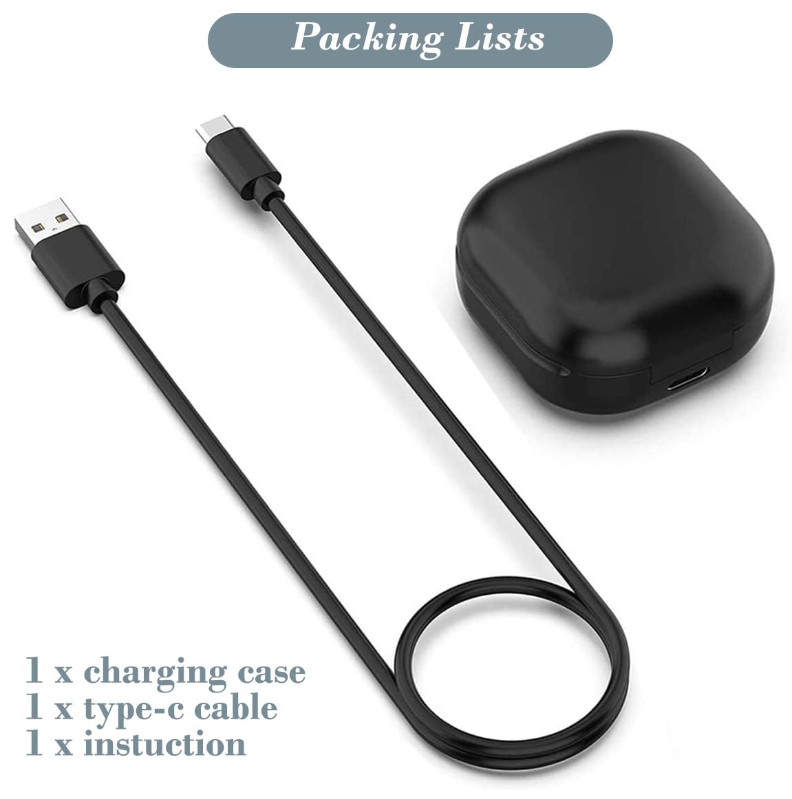 Ladehülle für Samsung Galaxy Buds 2 Pro SM-R510, Ersatz-Ladehülle mit USB-C-Kabel für Galaxy Buds 2 Pro Ohrhörer