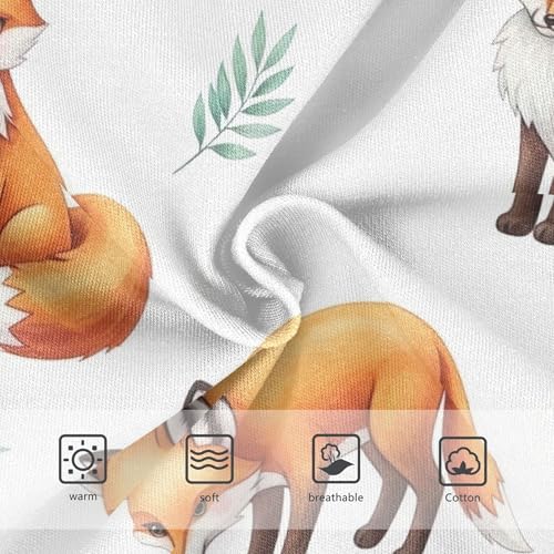 Aesthetic Toddler Girls Underwear 2t Cotton Little Girl Panties Cute Watercolor Foxes White Underpants Briefs3