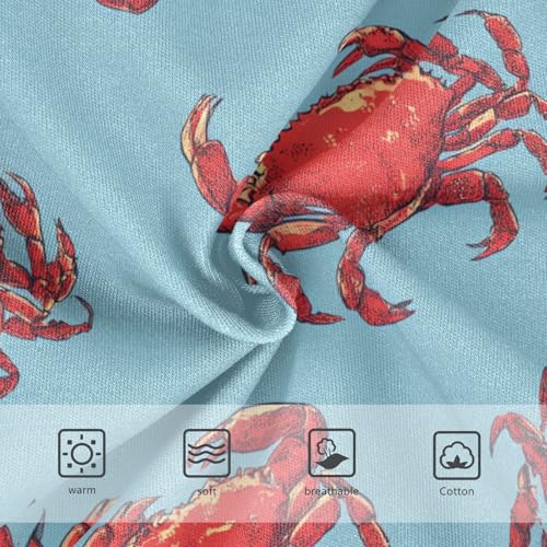 Wusikd Red Crabs Girls' Underwear Cotton Blue Girls Briefs Soft Toddler Underwear 2T3