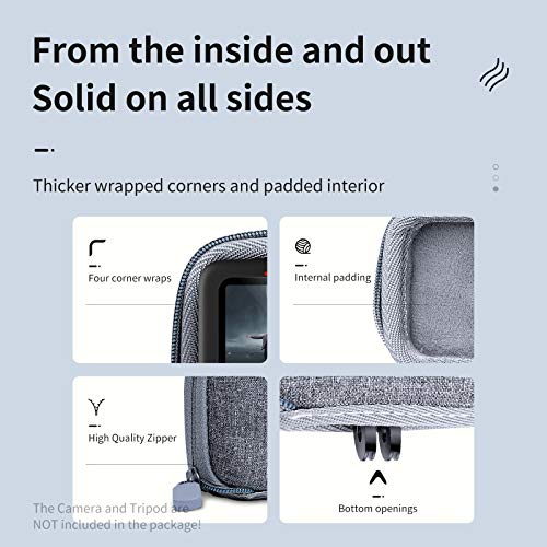 TELESIN-Small-Carry-Case-for-GoPro-Hero-11-Hero-10-Hero-9-9-Black-Pocket-Size-Protective-Case-Travel-Bag-With-Half-Open-Zipper-Supports-Connecting-with-Go-Pro-10-9-Selfie-Stick-and-Tripod-Accessories