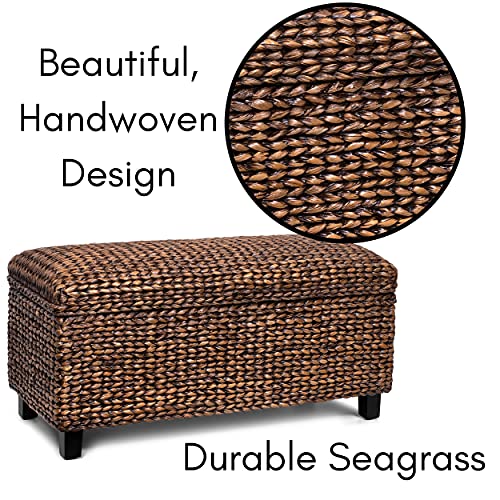 BIRDROCK-HOME-Storage-Ottoman-Bench-Bed-Storage-Trunk-Espresso-Bench-Chest-Safety-Hinges-Brown-Wash 51KS+2nqn5S