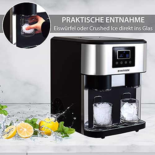 Syntrox Germany IC-150W-LED Helsinki Eiswürfelbereiter Crushed Ice Maker, Eisen – Bild 3