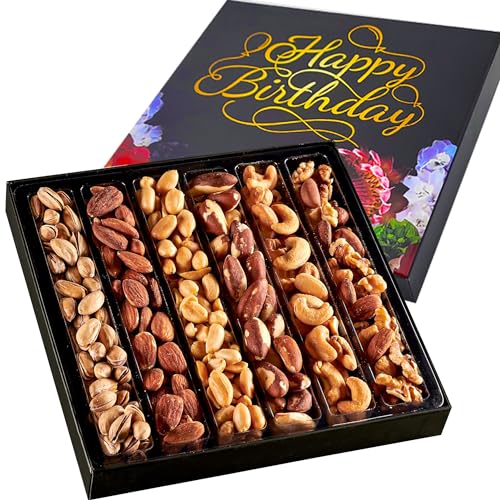 Happy Birthday Nuts Gift Basket, Gourmet Snack Box,in Elegant Box, Gift Set Birthday Party, For Men...