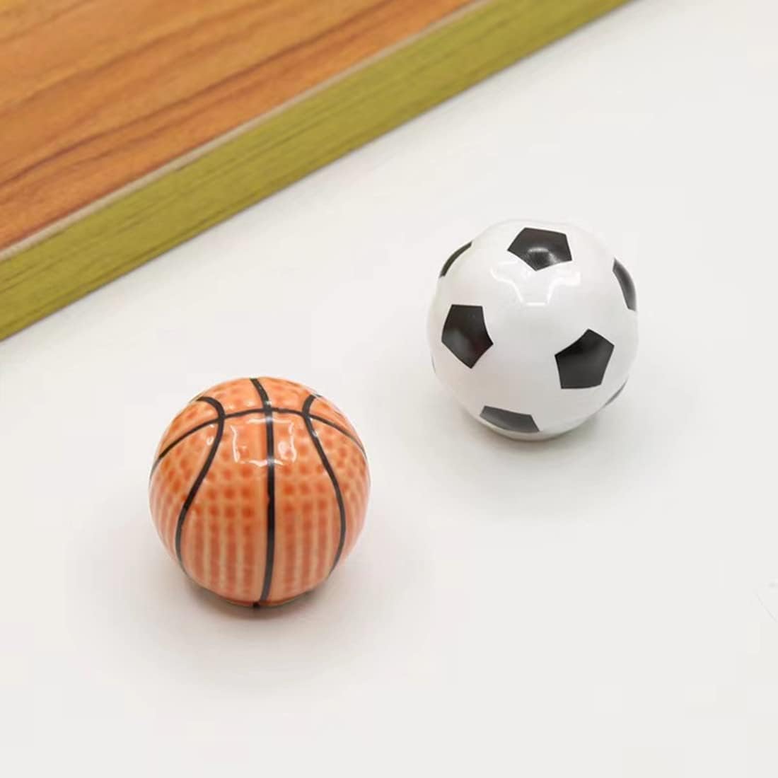 10Pack Basketball Shape Drawer Knobs, Decorative Basketball Cabinet Knobs Door Handles Ceramic Knobs, with Mounting Screws