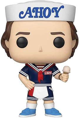 POP 怪奇物语 - Steve Harrington 独家报道 Ahoy 服装 Funko 黑胶人物（与兼容盒保护壳捆绑）多色 3。75 英寸