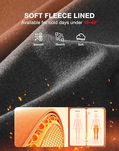Image of G Gradual Women's Fleece Lined Joggers with Zipper Pocket Water Resistant Running Hiking Pants Winter Warm Thermal Sweatpants