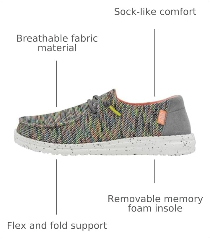 Image of HEYDUDE Women's Wendy Chambray | Women's Shoes | Women's Lace Up Loafers | Comfortable & Light-Weight