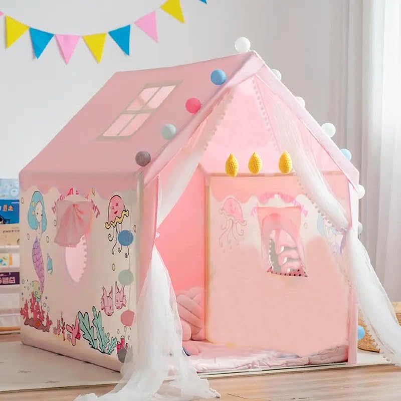 Sukan Tex Jumbo Big Size Extremely Light Weight Water Proof Kids Play House Tent for 10 Year Old Girls and Boys-JUNGAL Tent (Pink AQVERIAM) (B0CZXYHG7T) Amazon Price History, Amazon Price Tracker