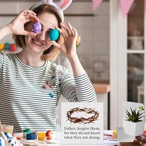 Christian Easter Decor Rustic Religious Wooden Sign Farmhouse Easter Desk Decorations Home Living Room Shelf Decor 5 x 5 Inches Christian Easter Decor Rustic Religious Wooden Sign Farmhouse Easter Desk Decorations Home Living Room Shelf Decor 5 x 5 Inches