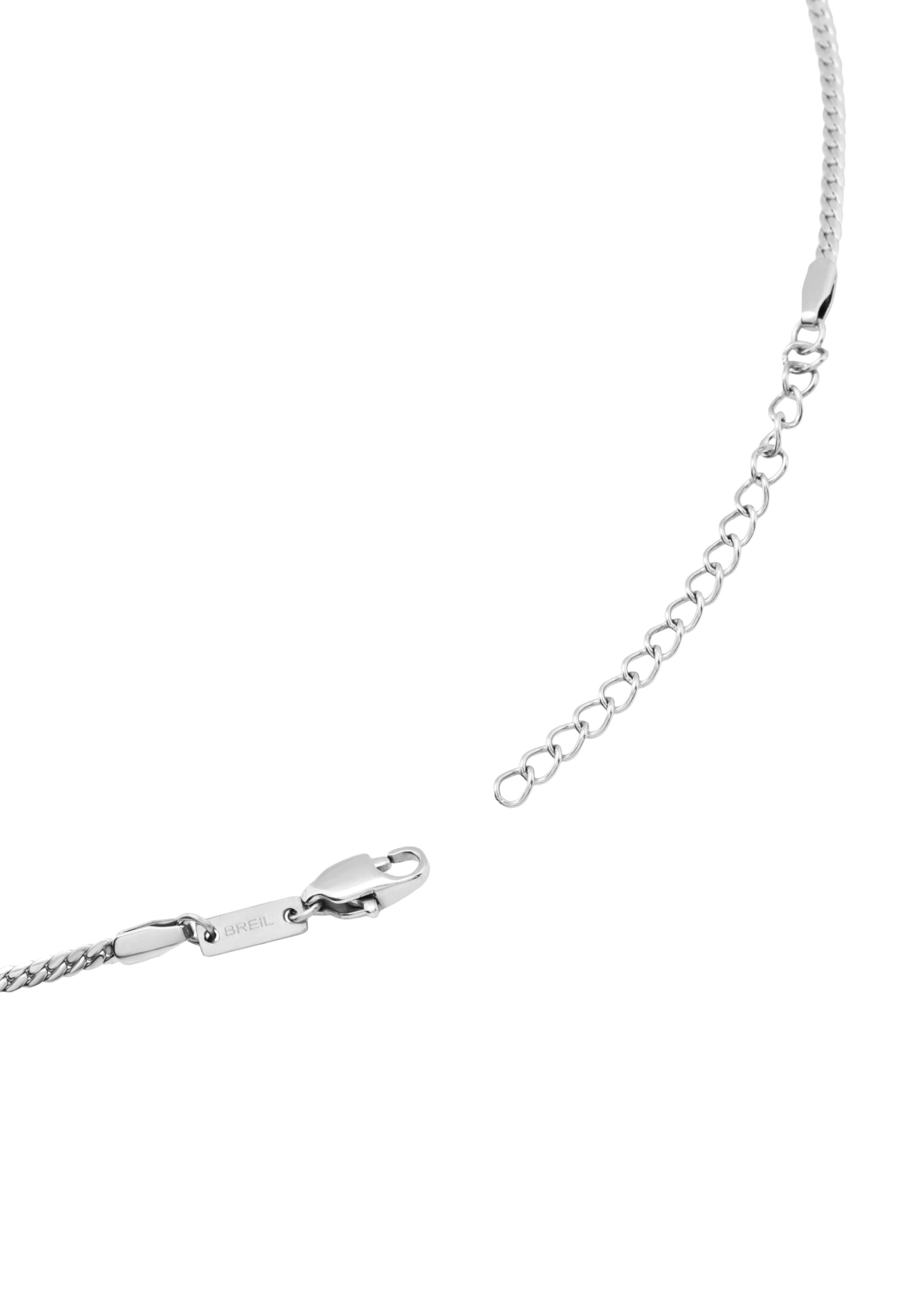 Breil, Collezione Holt, Collana Uomo in Acciaio, Catena Snake in Acciaio Lucido, Chiusura a Moschettone, Lunghezza Regolabile