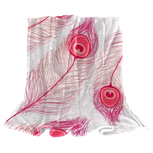 Couverture polaire plume rose microfibre douce jeté de canapé chaud - 2