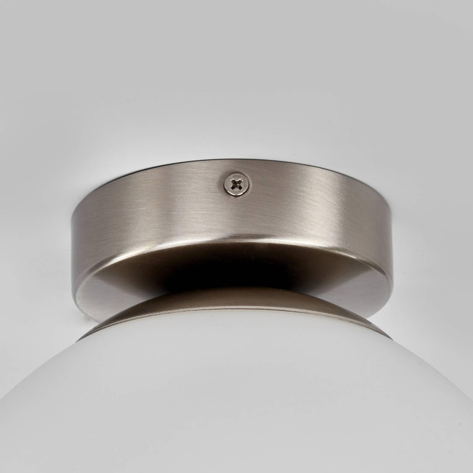 Lindby Plafonnier Salle De Bain Lennie à intensité variable (Moderne) en Blanc Verre e. a. pour de bain (1 lampe,à E27), WC Luminaire Lampe Plafond Eclerage