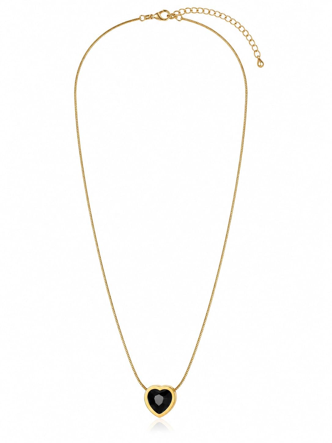Black Heart Necklace for Women & Girls | Minimalist Heart Pendant Chain | Cute Daily Wear Jewelry | Fashion Necklace | Gift for Birthday, Anniversary, Valentine's Day & Special Occasions-picture-11