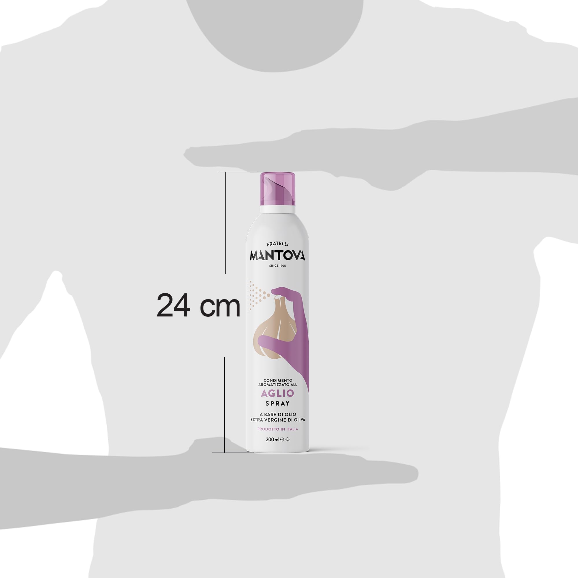 Aglio Spray in Olio Extra Vergine di Oliva 6x200ml - Olio Spray italiano – Sprayleggero – 100% Naturale,100% Leggero, 100% Facile - Con lo spray risparmi fino al 90% di prodotto