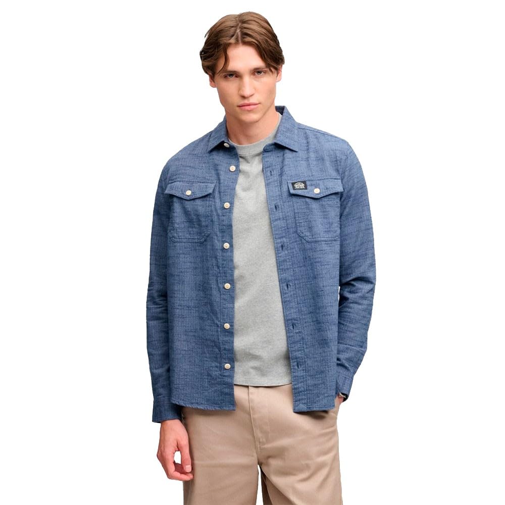 Superdry Camicia A Maniche Lunghe Herringbone Workwear XL