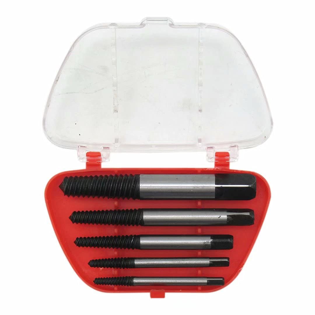 5PCS Screw Extractor Easy Out Set Drill Bits, Guide Broken Damaged Bolt Remover Tools Kit Set 3-9mm