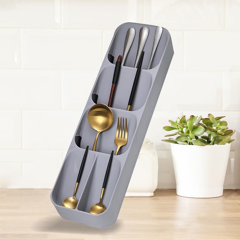 VIDISA Cutlery Tray, Tableware Organizer Kitchen Drawer Tray Knife Spoon Storage Box, Non-Slip Base (White) (B0BT9HWGZF) Amazon Price History, Amazon Price Tracker