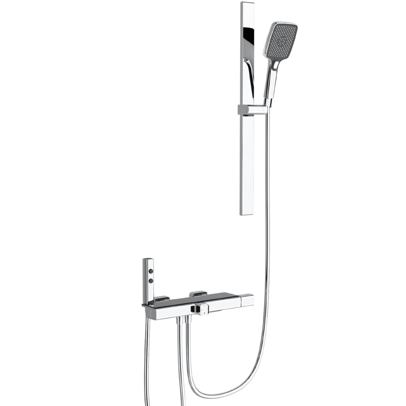 BHGFYXBS Wall Mounted Bath Shower Mixer Tap Rose Gold Waterfall Bath Mixer Tap With Spray Gun Shower Head And Hose Set For Bathtub Faucet,Chrome