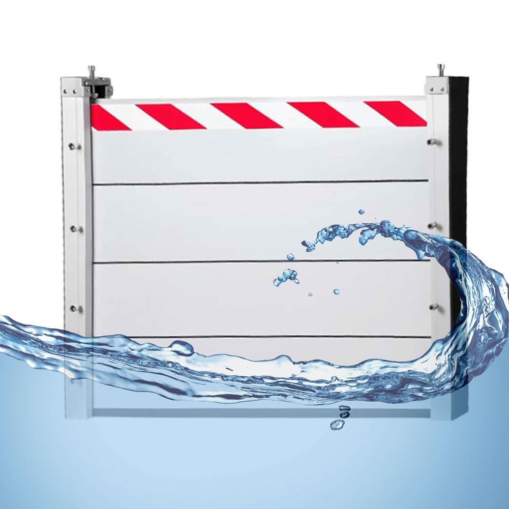 Paratia Antiallagamento Barriera Di Protezione Contro Le Inondazioni In Alluminio Barriera Di Protezione Contro Le Inondazioni Riutilizzabile Stradale Porte Per Garage HXQSL(80x20cm)