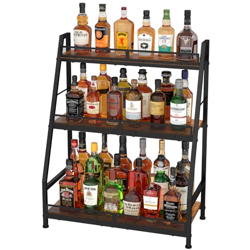 Hayexiha 3-Tier Expanded Liquor Stand, Trapezoid Wine Rack Freestanding Floor,