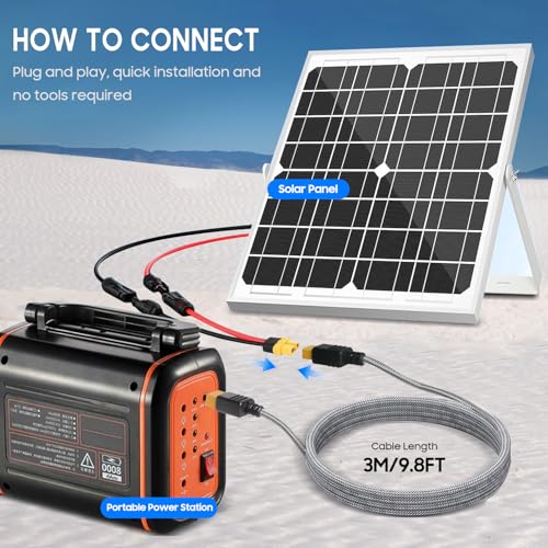 Cable XT60 de 3 metros para conectar paneles solares en camping 3