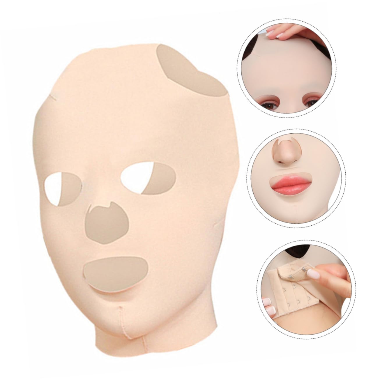 FRCOLOR 3 Pezzi Maschera Per Dormire Maschera Elastica Per Il Viso Per Le Rughe Maschera Idratante Per Il Viso Maschera Completa Per Il Viso Per Le Donne