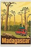 tableau distances madagascar  Tableaux décoratifs Madagascar Vintage Voyage Affiche Peintures Décoratives Peinture Décoration Murale Art Mural Sans cadre 60x90cm