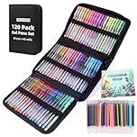 Mutsitaz 120 Packs Coloring Gel Pens Set, 60 Coloured Gel Pen with 60 Refills Set for Adult Colouring Books, Drawing,and Writing