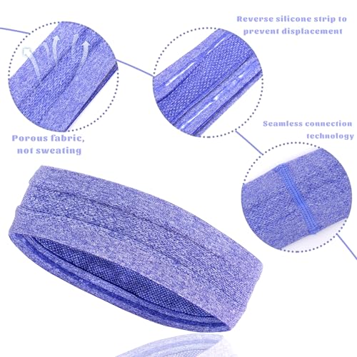 Image of Workout Headbands Non Slip Headband Sport Headbands Sweatbands Elastic Sport Hair Bands for Sports Travel Indoor Fitness Gym