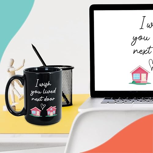 Miniatura 6 de Taza Bubble Hugs I Wish You Lived Next Door de 15 onzas, regalo ideal para inauguración de la casa para mejores amigos, amigos de larga distancia,