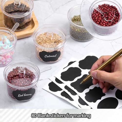 Aphumedc 16Pcs Toppings Containers with Lids and Spoon with Tag, 7.1 Oz Clear Acrylic Sugar Salt Dispenser for Countertop, Ice Cream Sundae Toppings, Condiment Organizer Set for Restaurant Supplies by Aphumedc - Image 4
