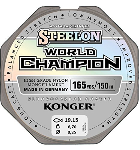 Angelschnur KONGER World Champion Fluorocarbon Coated 0,10-0,30mm/150m Monofile Schnur super stark ! (0,25mm / 8,70kg) Angelschnur KONGER World Champion Fluorocarbon Coated 0,10-0,30mm/150m Monofile Schnur super stark ! (0,25mm / 8,70kg)
