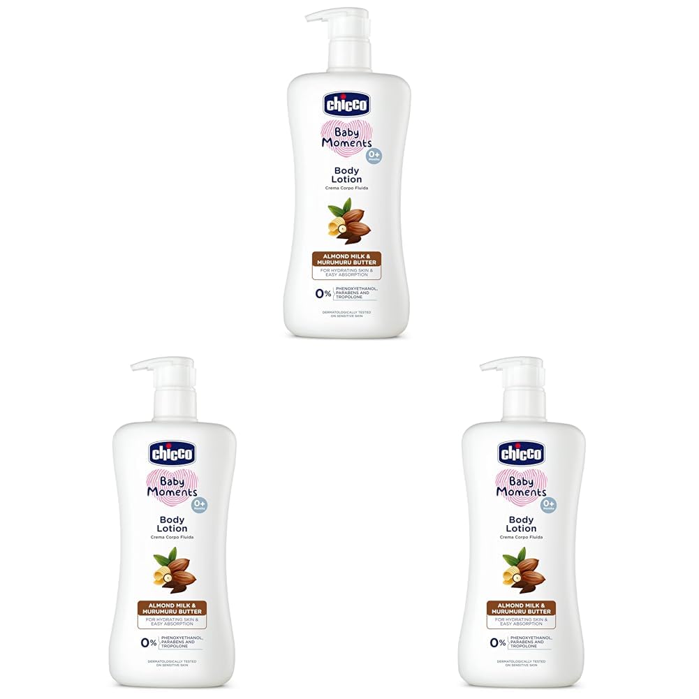 Chicco Baby Moments Body Lotion 500ml | Almond Milk & Murumuru Butter | Quick Absorb Formula with Natural Ingredients for Ultra Soft Skin | Dermatologically Tested | Parabens & Phenoxyethanol Free-image-28