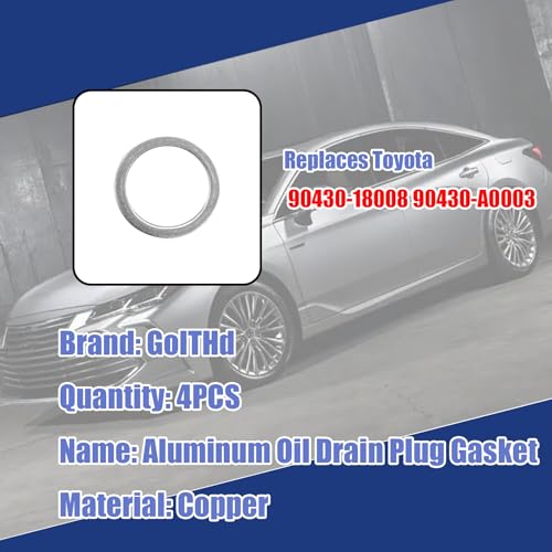Image of 12PCS Transfer and Differential Case Drain Plug Crush Gasket Kit, 1215710010 9043024003 90430A0003, Comptaible with Toy0ta 4Runner Land Cruiser Sequoia ES350 RC300