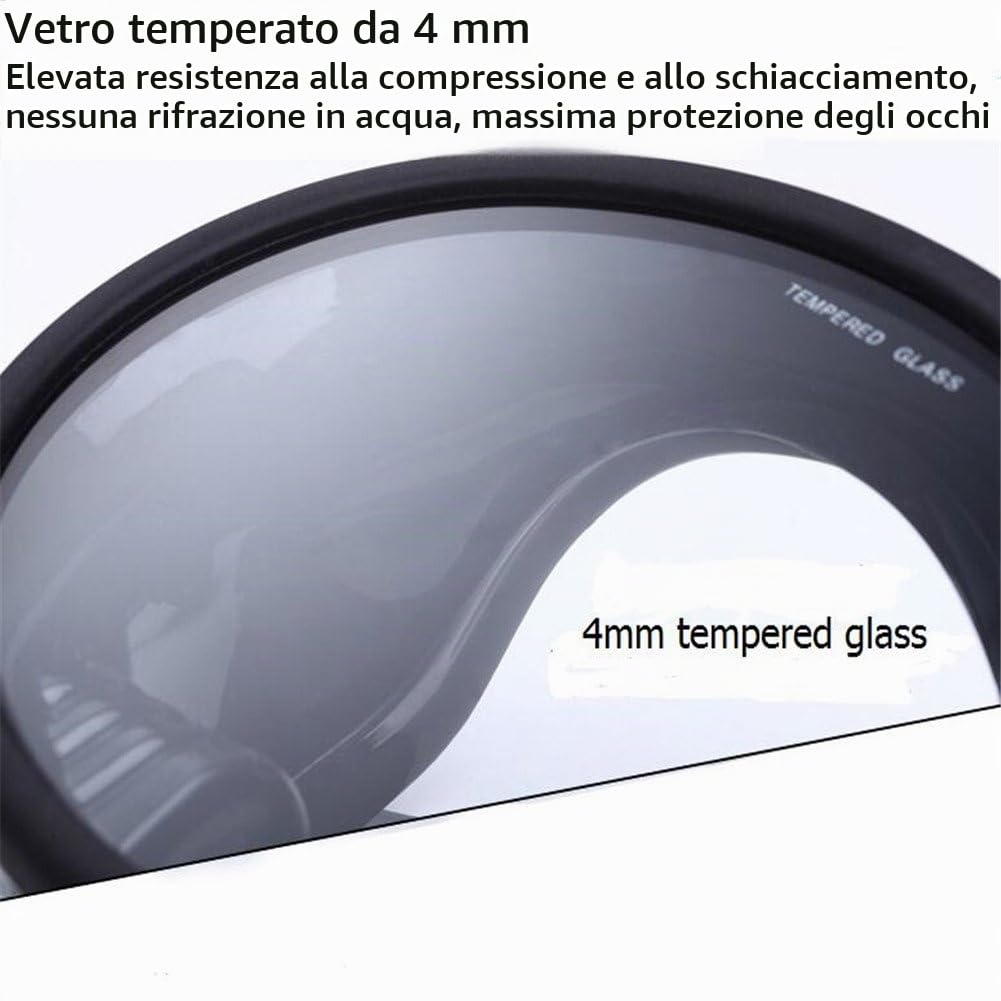 Maschera da Immersione,Stile Retrò Impermeabile Antiappannamento Maschera Apnea per Snorkeling Pesca Subacquea for Uomini Donne Bambini Escursioni Subacquee