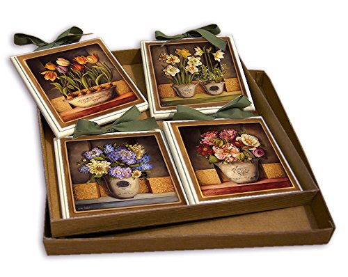 Set di 4 quadretti in legno stile shabby chic di ricercata manifattura, confezionati in una originale scatola regalo, che a sua volta potete mettere dentro la elegante borsa shopper in dotazione. Le dimensioni di ogni singolo quadretto sono di cm. 15X15X1, sono corredati di un fiocco posto al centro dell’estremità superiore