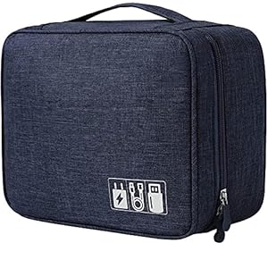 House of Quirk Electronics Accessories Organizer Bag, Universal Carry Travel Gadget Bag for Cables, Plug and More…