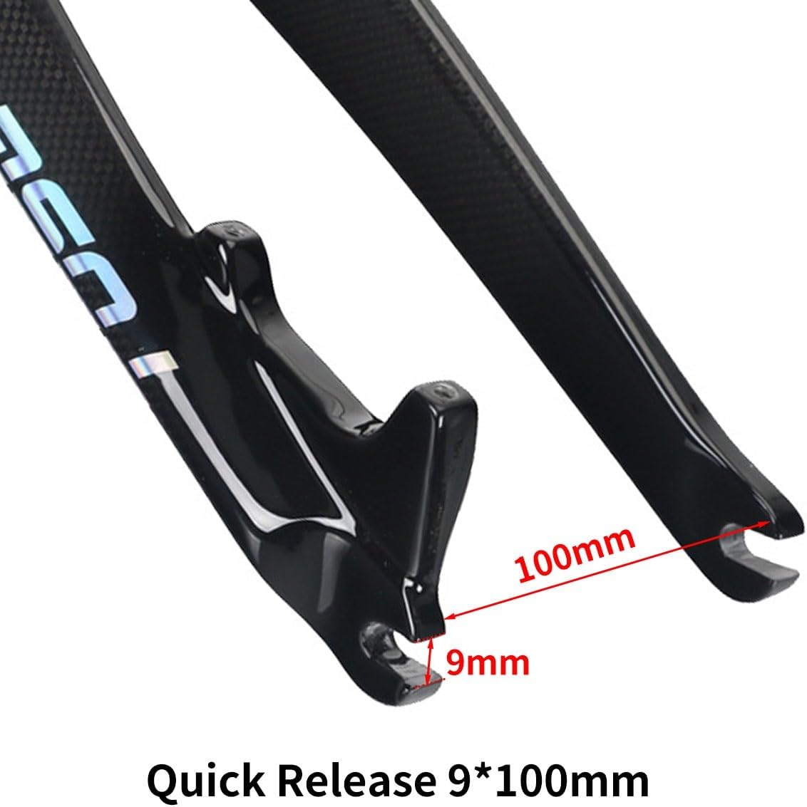 Mountain Bikes Rigid Fork 26" 27.5" 29" Full Carbon Fiber Bikes Forks 1-1/2'' Tapered Tube Quick Release Front Forks 9 * 100mm QR Disc Brake Bike Hard Fork(27.5in)