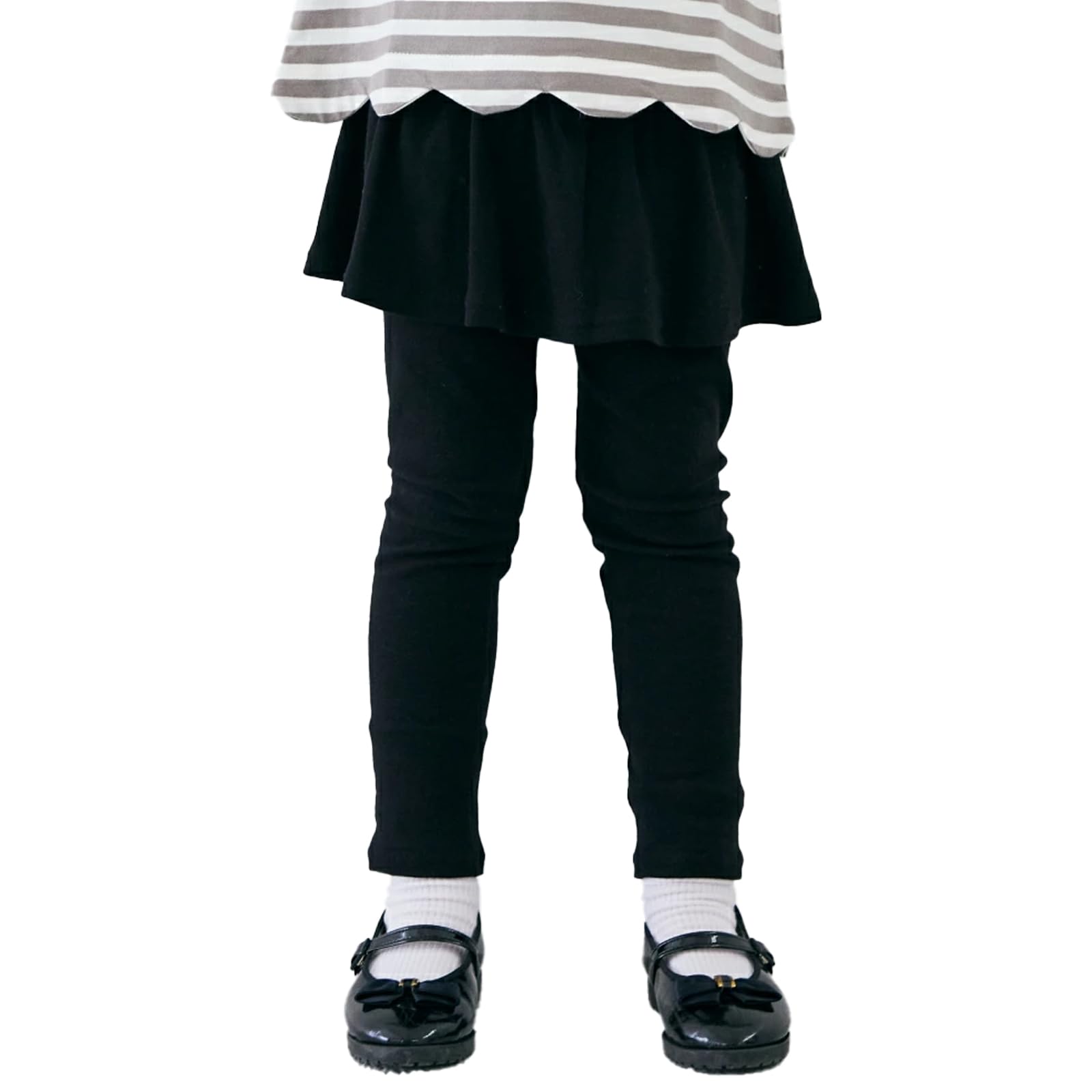 [ever closet] スカッツ キッズ 子供 女の子 レギンス 総柄 スカート ストレッチ 通園 通学 日常着 子供服 キッズ服 エバークローゼット