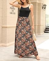 Hount Langer Rock Damen Tüll Rock Lang Sommer Elegant Elastische Taille Plus Size Maxi Skirt (XXL, F25) – Ansicht 2