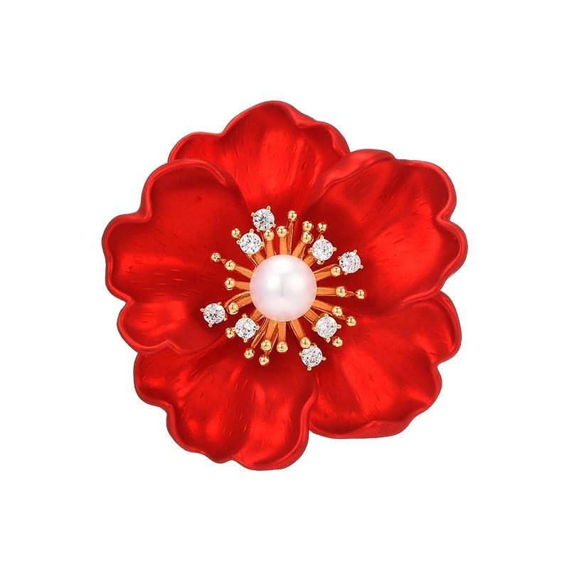 Image of Red Rose Flower Brooches and Pins for Women Costume Jewelry Brooch Pins Broches Jewelry for Women Elegant Lady Pin