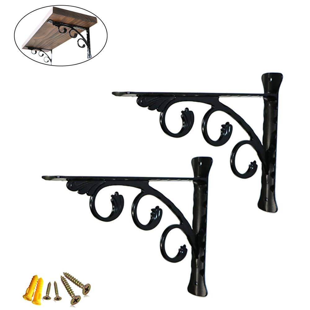 Amazon.co.jp: WLHQ アンティーク アイアンブラケット L字型 棚受け 棚
