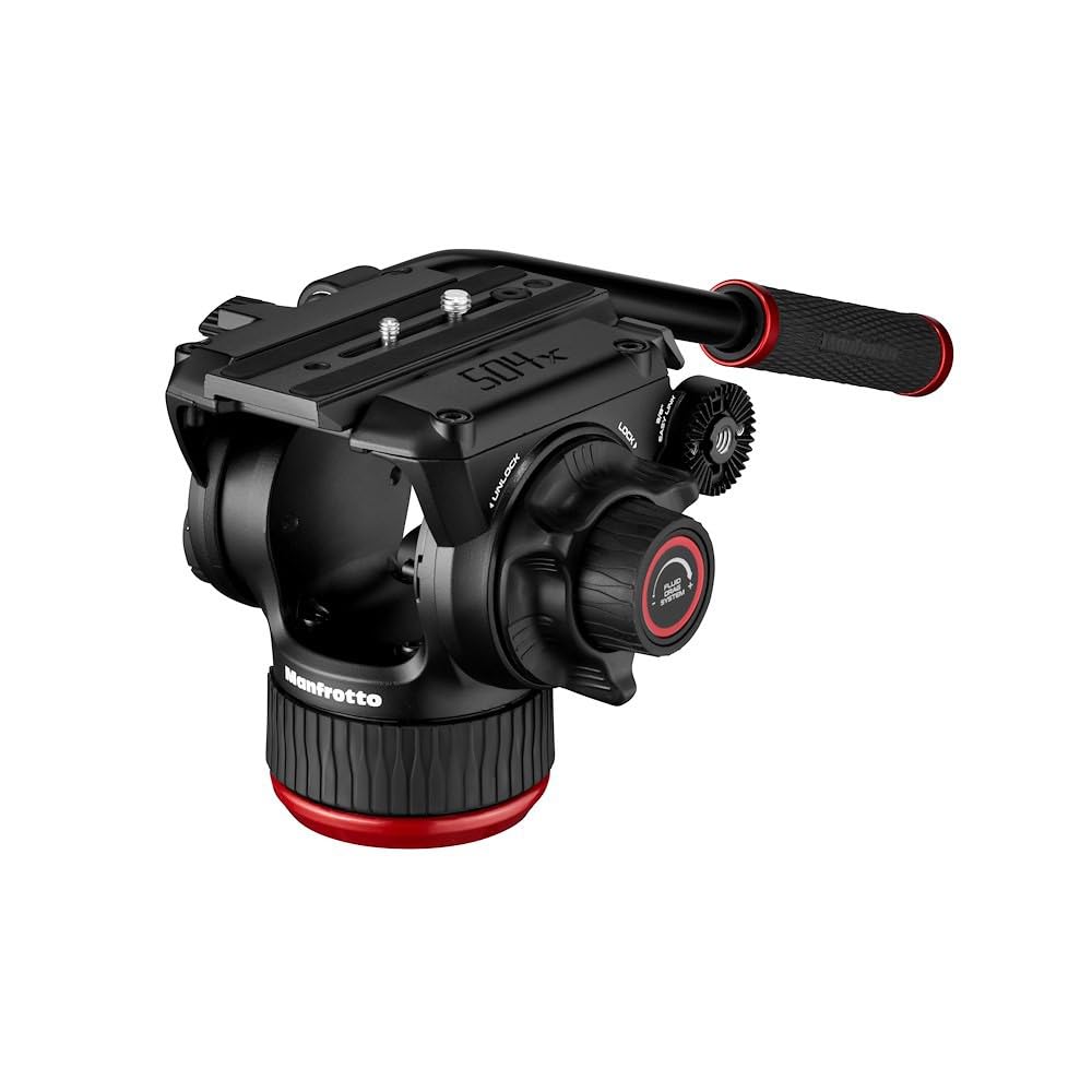 Manfrotto Kit Treppiede con Testa Video Fluida Manfrotto 504X e Treppiede Doppio Tubo in Alluminio, con Stabilizzatore Centrale, per Reflex, Mirrorless,Camcoder, con Sacca per Trasporto, Portata 12 kg