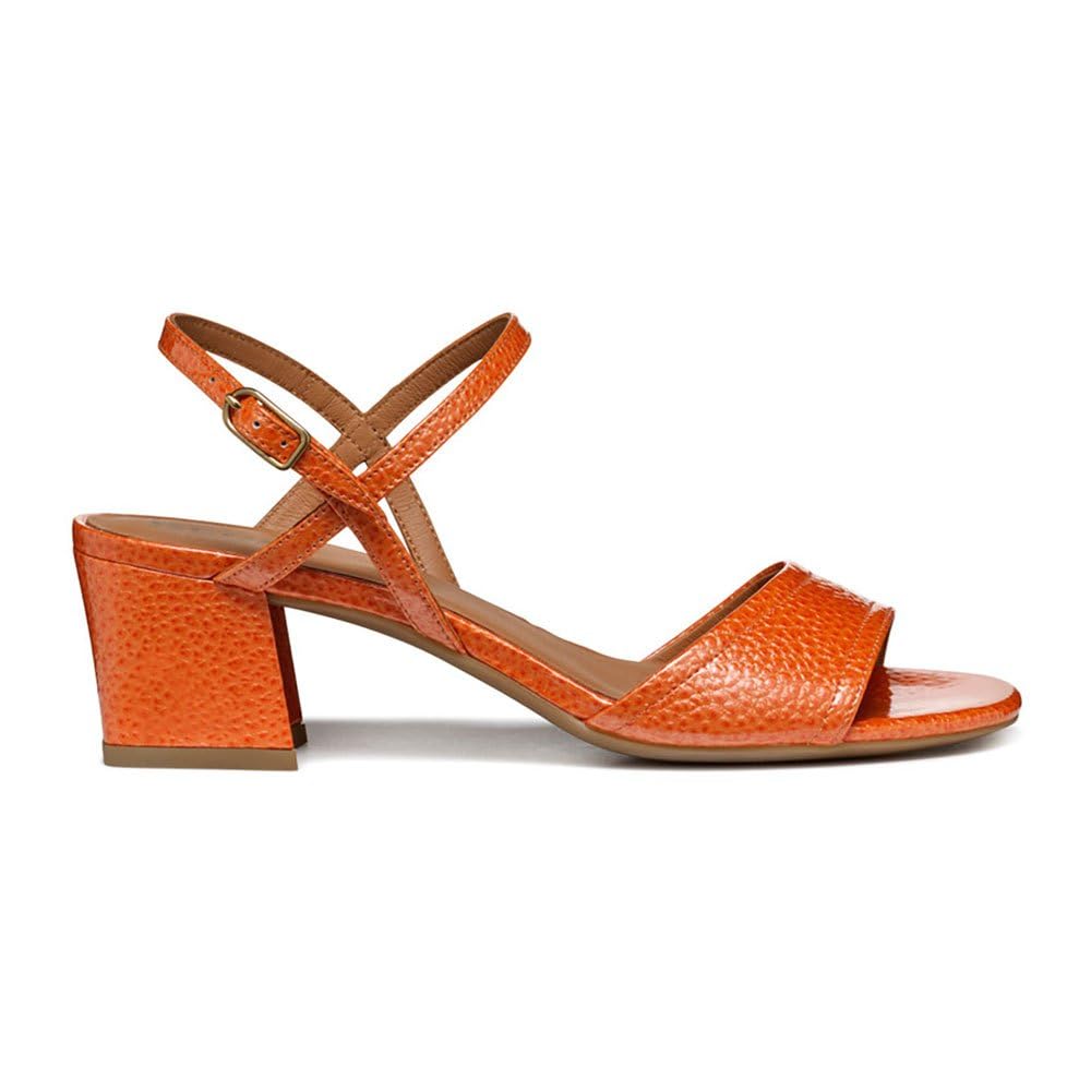 Geox Women's D New ERAKLIA 50 Heeled Sandal, Orange, 39 EU, orange, 6 UK
